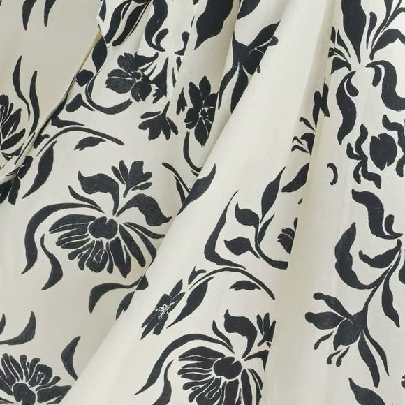 Miou Muse, Tiger Lily Floral Print Button-Down Linen Blend Midi Dress - Picture 15 of 16